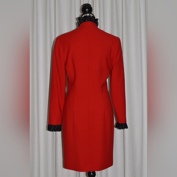 Vintage Red & Black Wool Dress by Genny ( Italy 1990s - Picture 5 of 9